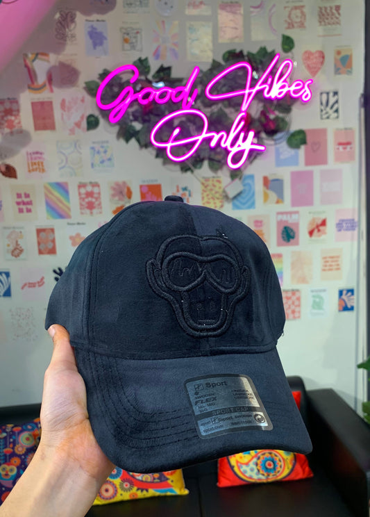 BRU Monkey Black Colour Velvet Fabric Premium Quality Cap 73008