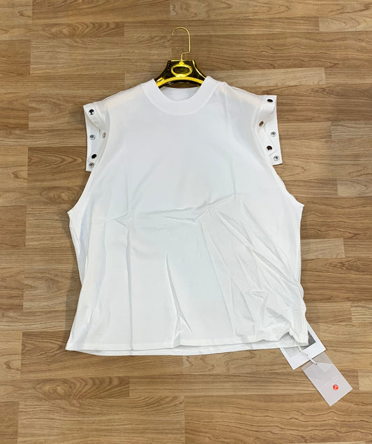 White Colour Premium Quality Cut Sleeve Sando 63676