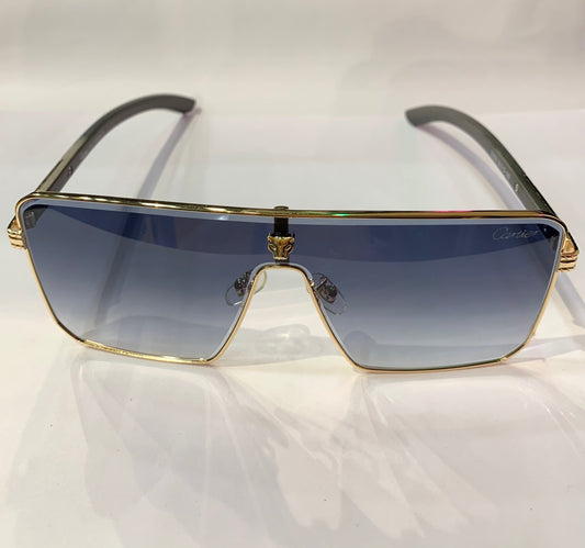 RAC Golden Frame Blue Shade Premium Quality Sunglasses 23056 59 13-140