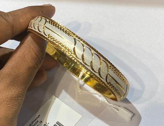 Gold Sliver Colour Premium Quality Unisex Kada Size 16 54313