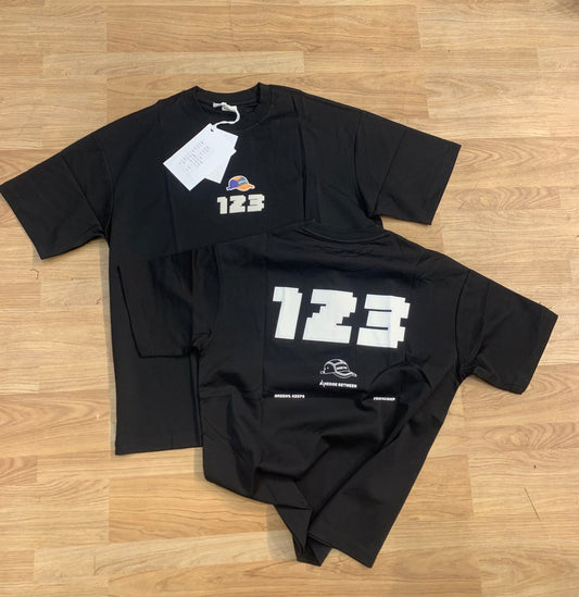 WEAR Black Colour With Back Print Premium Oversized Tshirt 9205