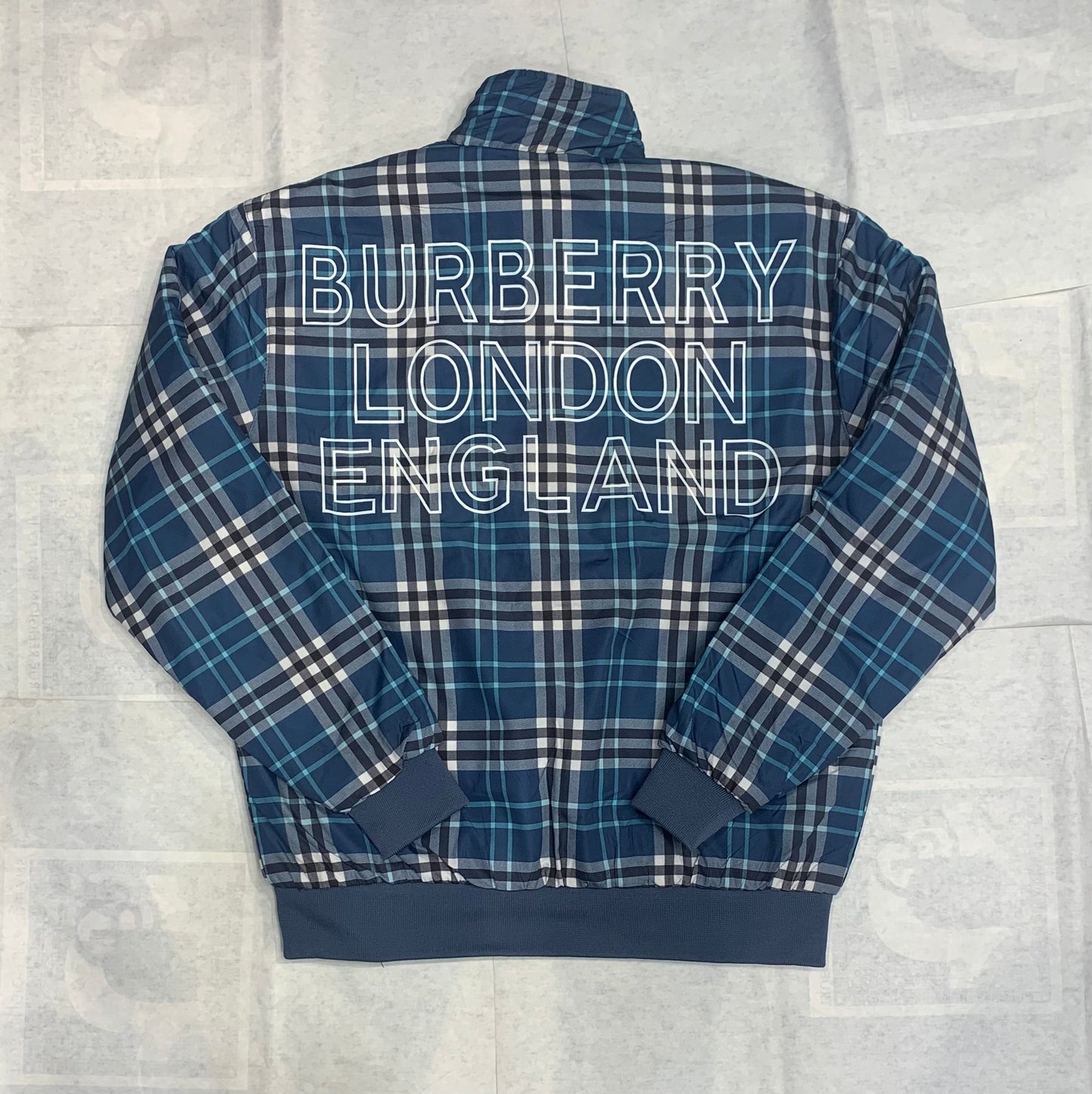 RUB Blue Colour With Rub Check Print Premium Quality Puffer Jacket 93306