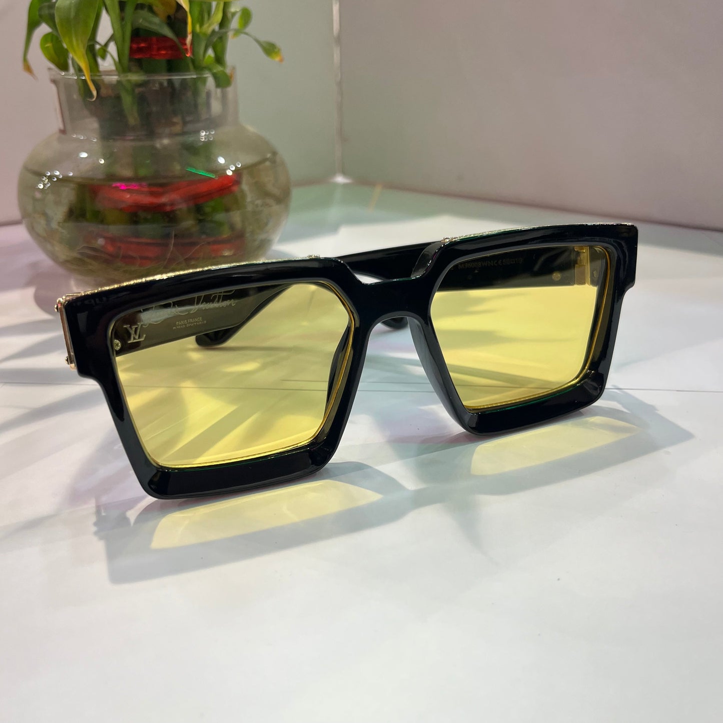 Uol Gold Black Frame Yellow Shade Heavy Quality Sunglass M96008WNC5819