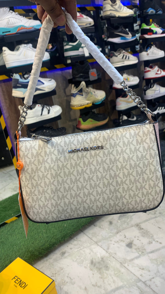 CIM MIC White Pink Colour Silver Chain Ladies Sling Bag 987658
