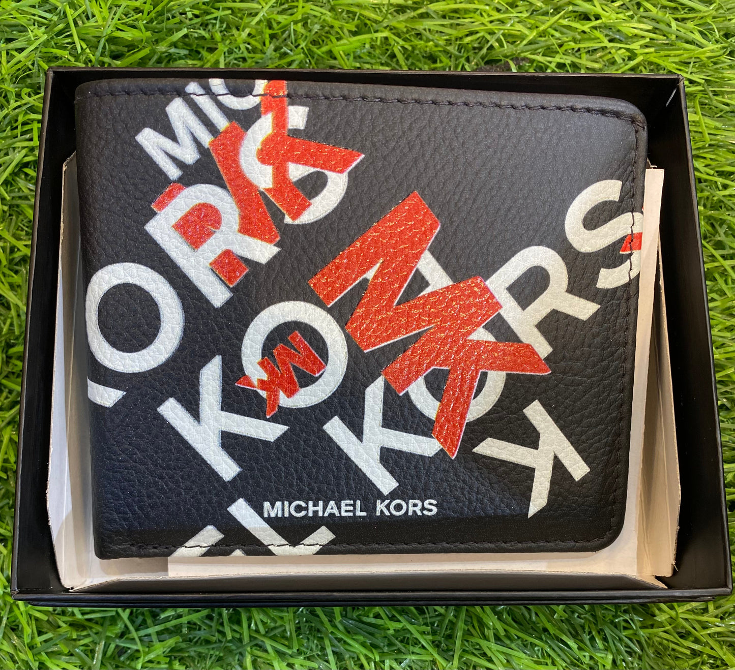 CIM Multi Colour KM Red Black White print Leather Men Wallet 30305