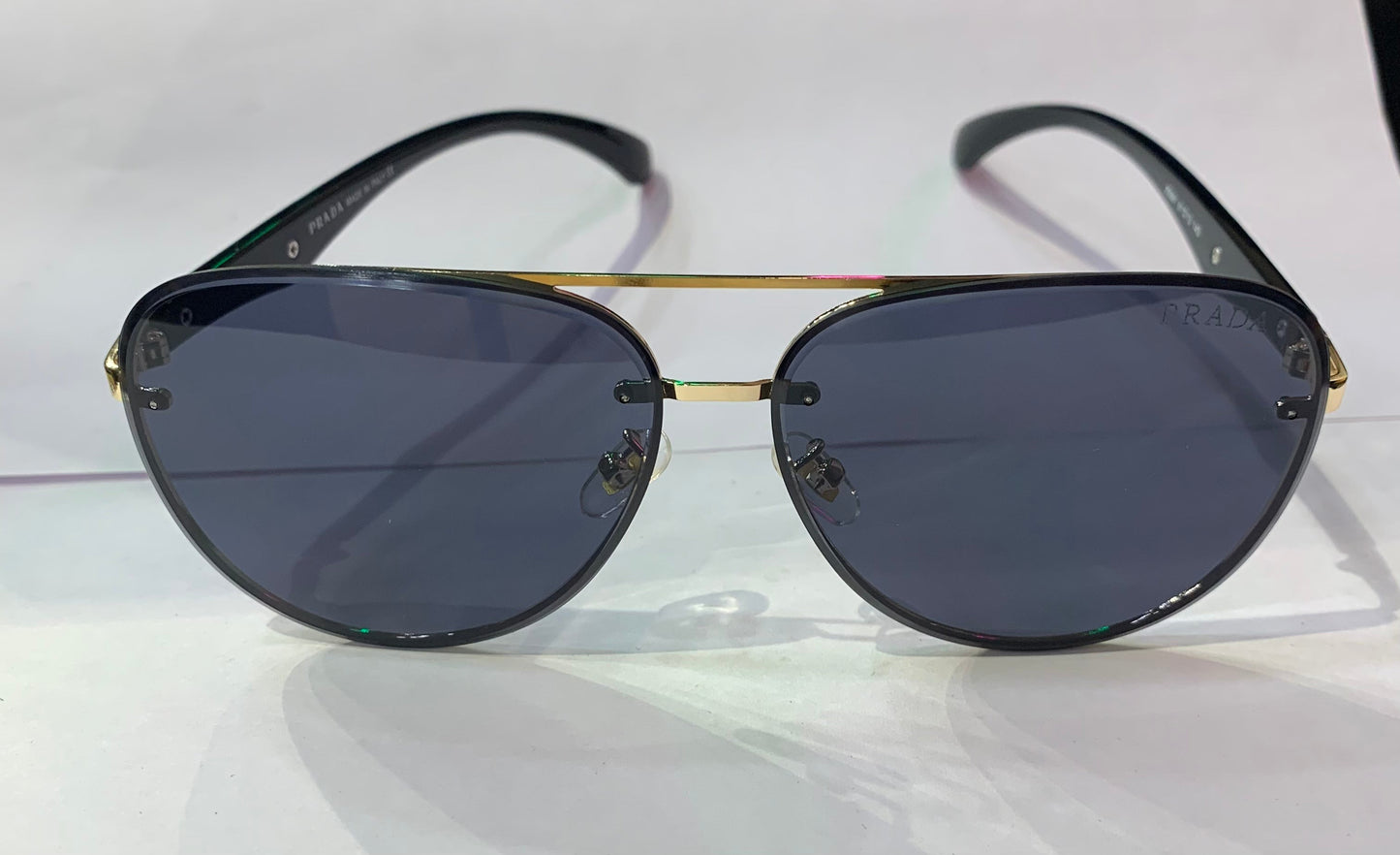 ARP PRA Gold Black Frame Black Shade Unisex Sunglass 23081 61 13 143