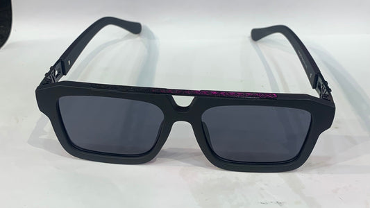 UOL LOU Matte Black Frame Black Shade Unisex Sunglass YH121B 54 17 140