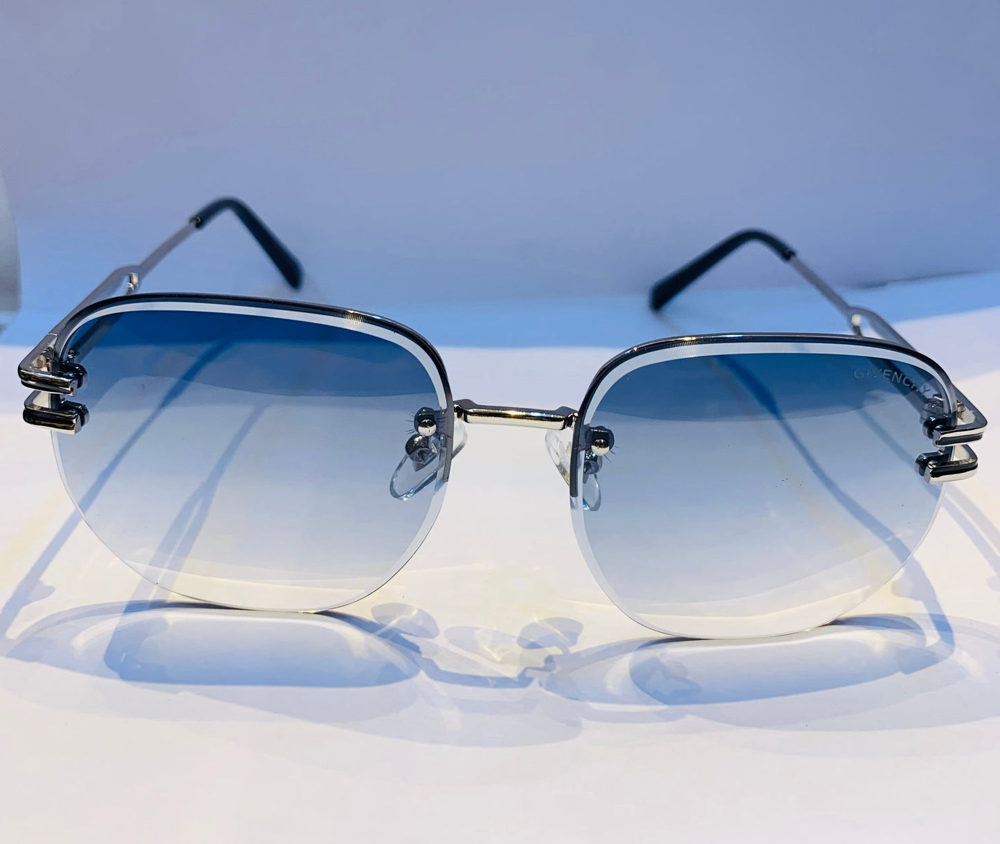 VIG Silver Frame Blue Shade Unisex Sunglass WH440 58 15-145