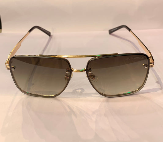 UOL Golden Frame Brown Shade Premium Quality Sunglasses Z1408 59 14 142