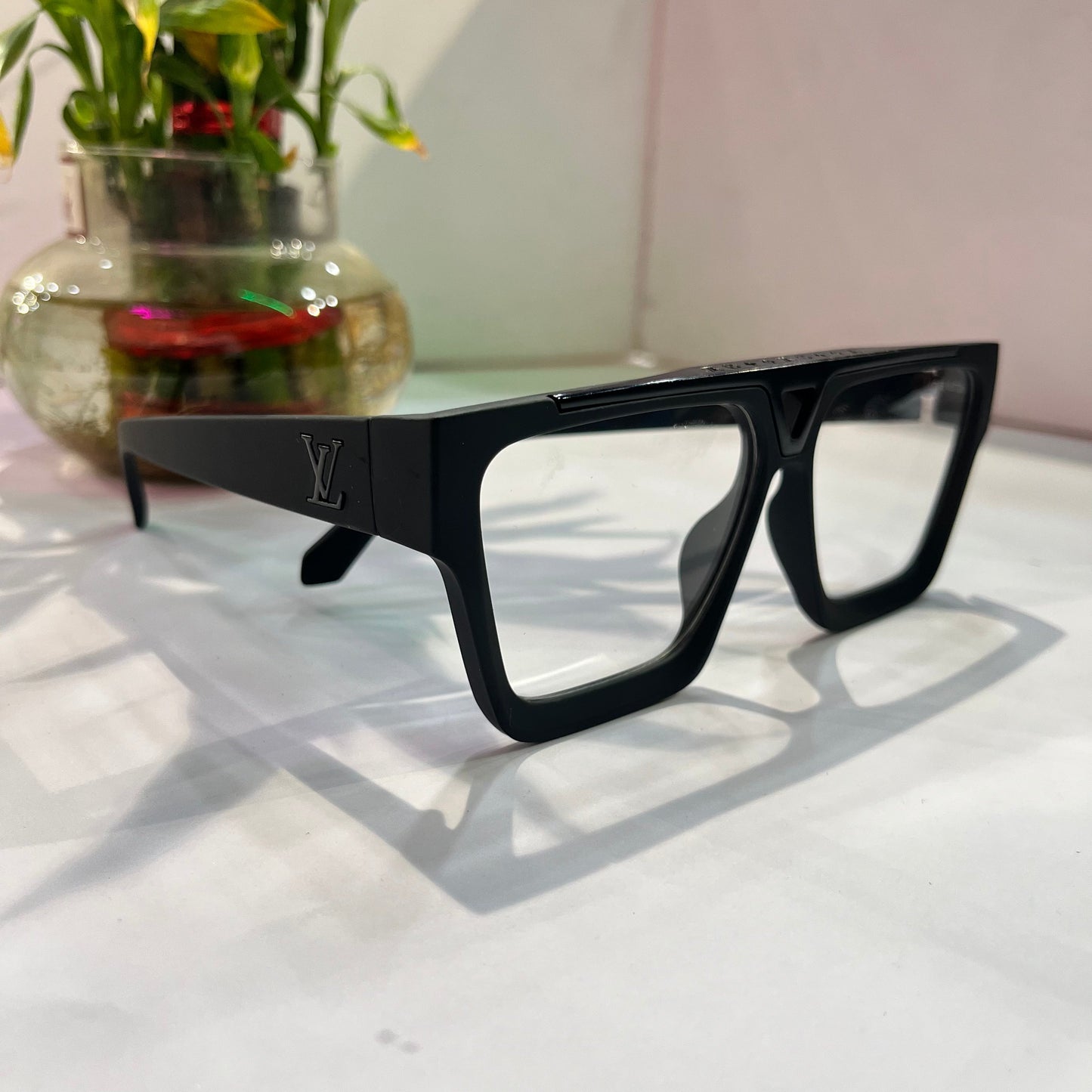 Uol Matte Black Frame Transparent Shade Heavy Quality Sunglass 15026113145