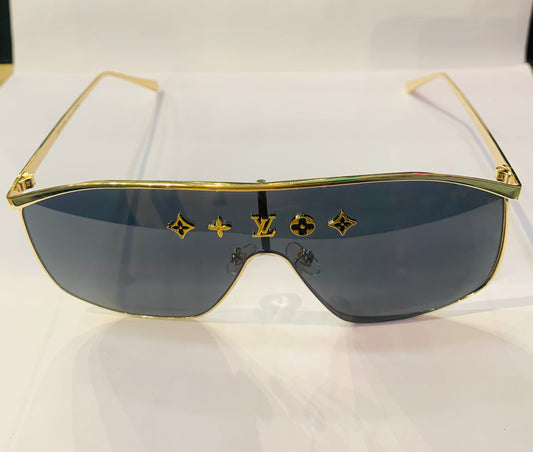 UOL Golden Frame Black Shade Premium Quality Sunglasses SUN029