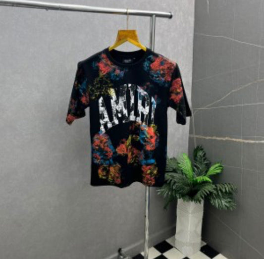 IMA Black Colour With Multiple Print Premium Quality Drop Shoulder Tshirt 95202