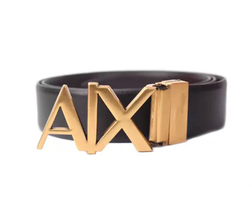 MRA Black Golden Buckle Plain Black Leather Ladies Belt 87452