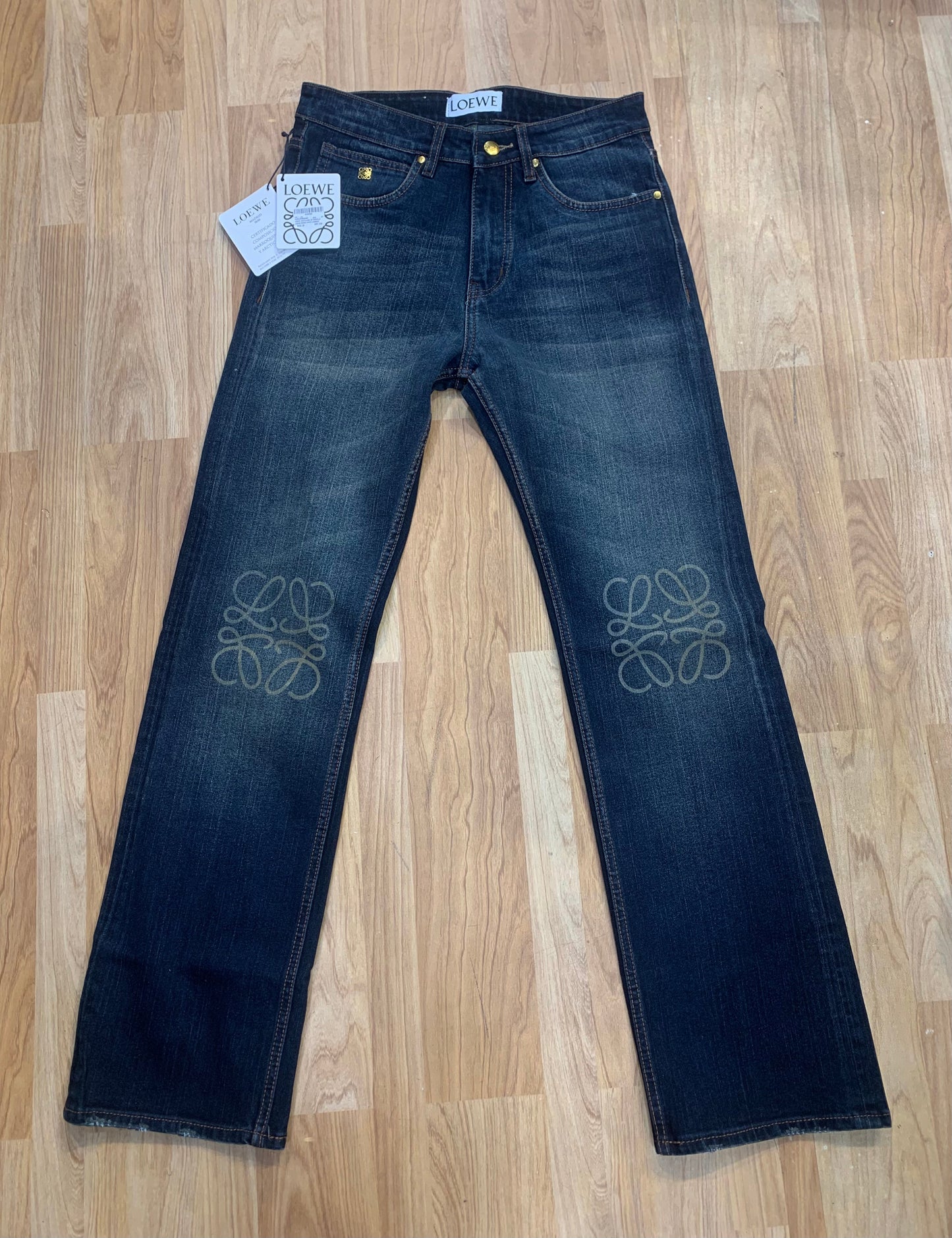 EOL Blue Green Wash Colour Premium Quality Straight Fit jeans 24804