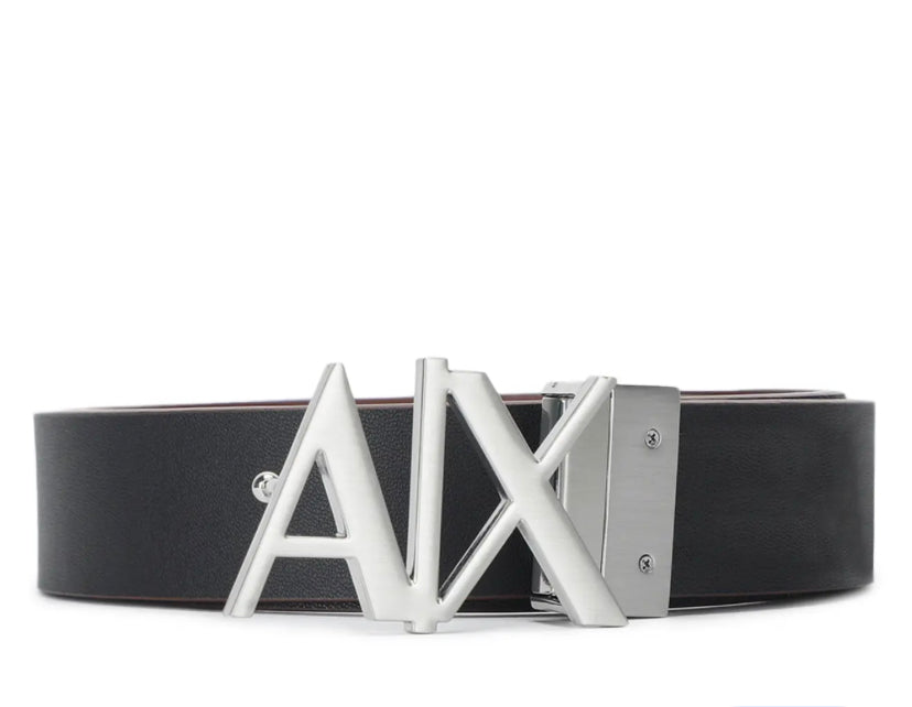 MRA Silver Buckle Black Leather Ladies Belt 87450
