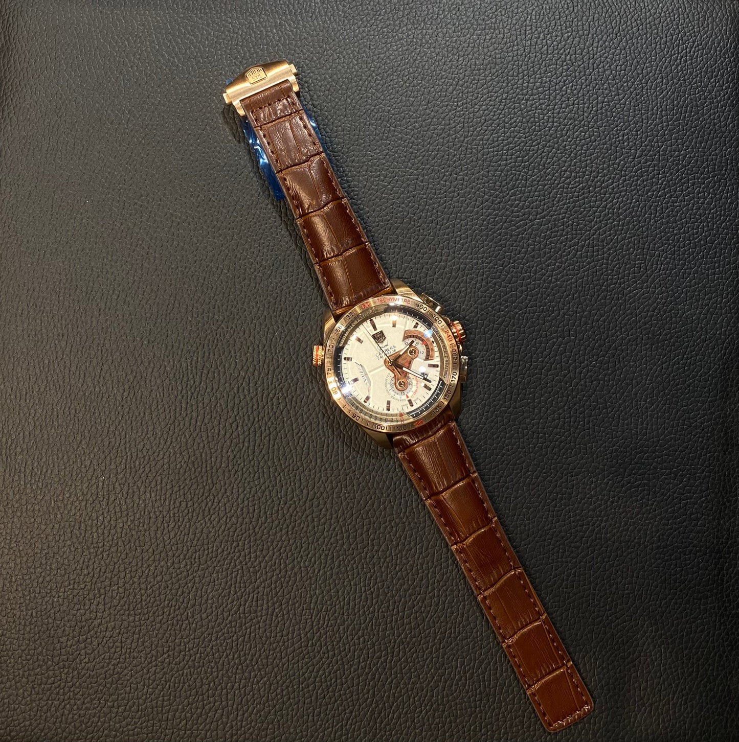 Gat Brown Strap White Dial Heavy Japanese Machinchery Men’s Watch