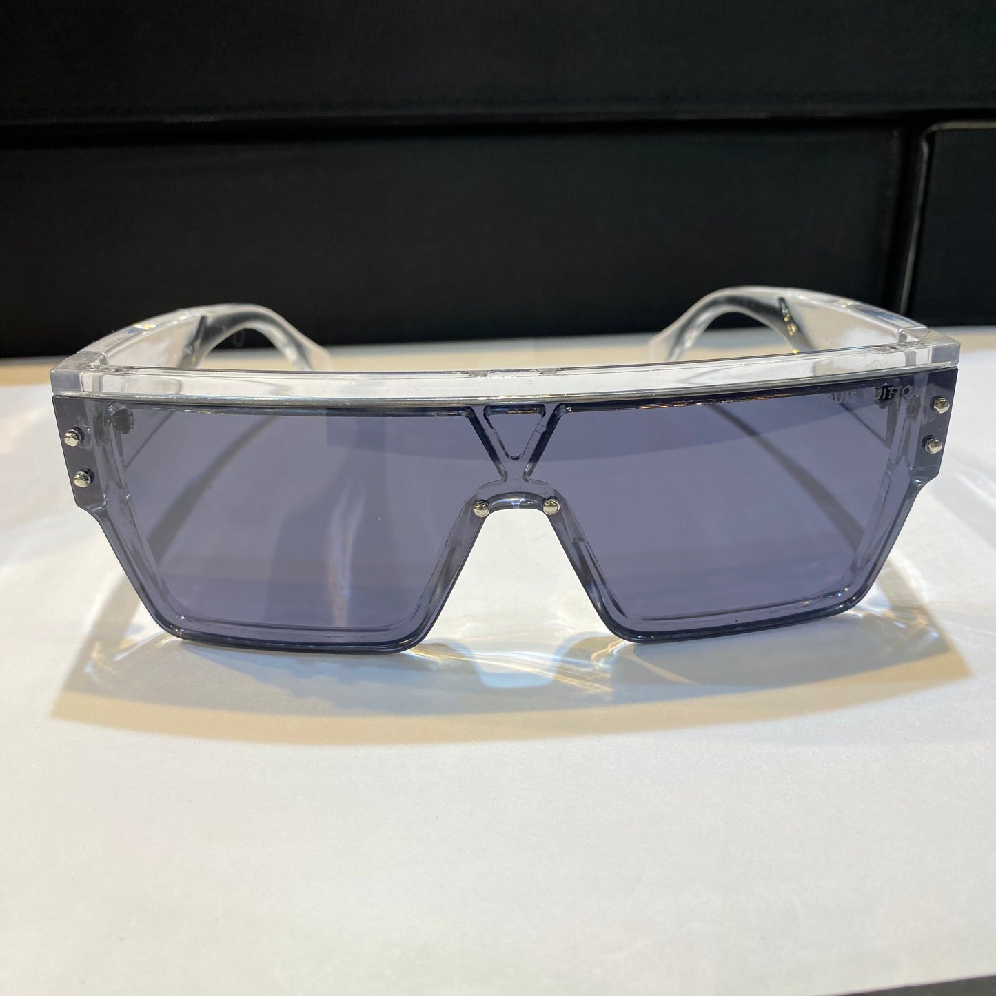 Uol Transparent Frame Black Shade Unisex Sunglass SUN006