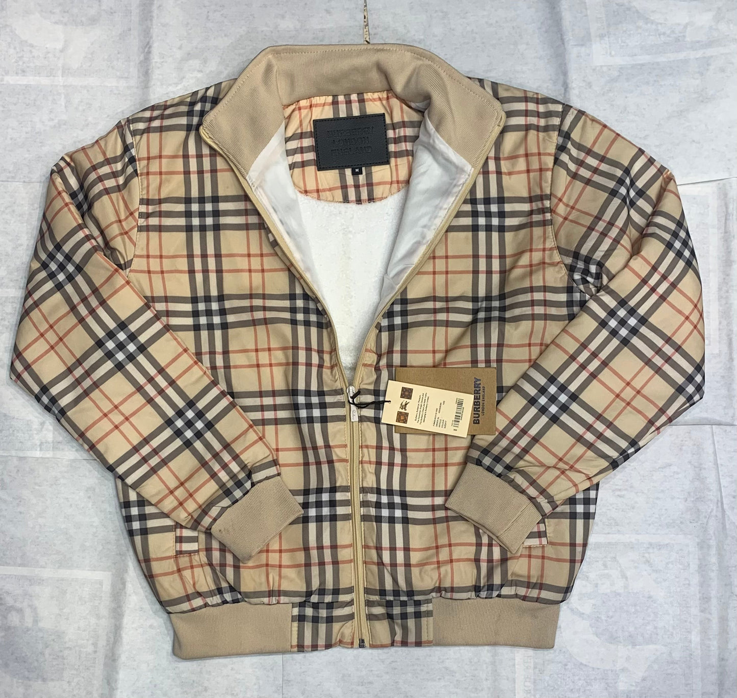 RUB Cream Colour With Rub Check Print Premium Quality Puffer Jacket 93305