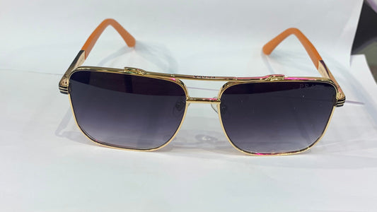 ARP PRA Gold Orange Frame Black Shade Unisex Sunglass 23206 59 14 142