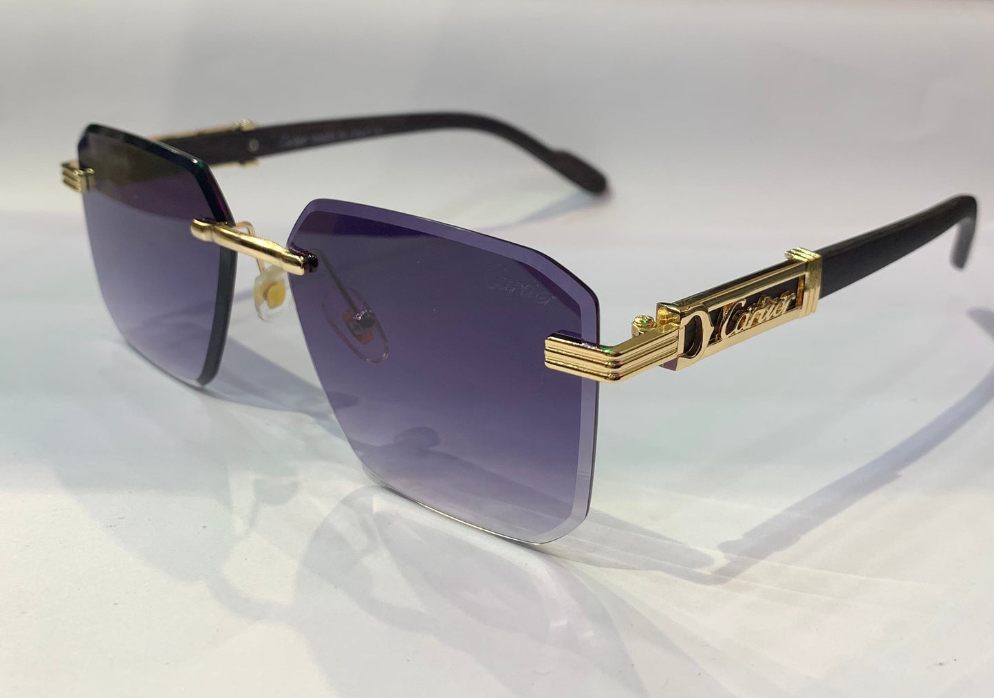 RAC Frameless Grey Stick Purple Shade Premium Quality Sunglass OW3101 60 17 - 140