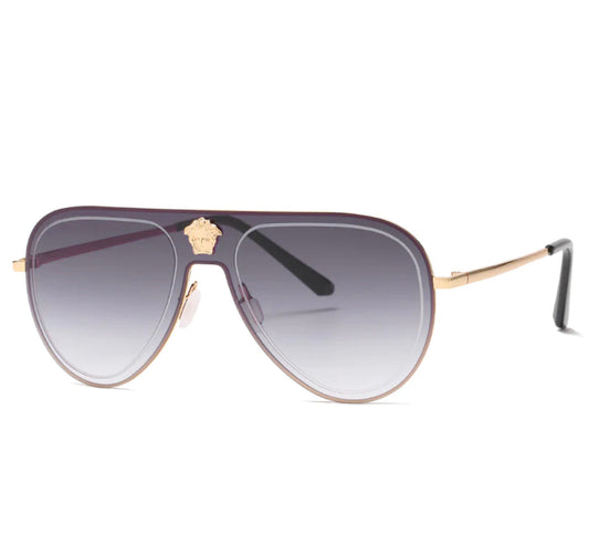 REV Golden Frame Black Shade Unisex Sunglass SUN011