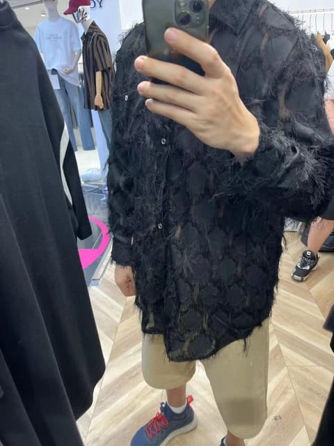 Black Colour With Transparent Premium Quality Shirt 63670