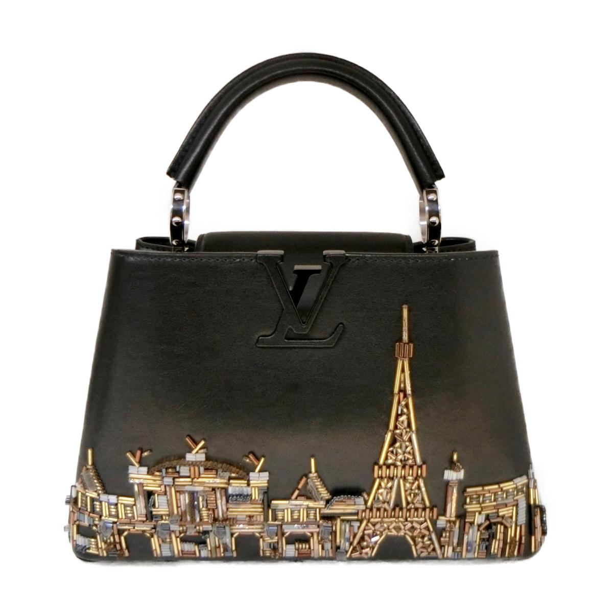 VL UOL Black Colour Skyline Design Handbag Shoulder Bag Ladies Bag 94740