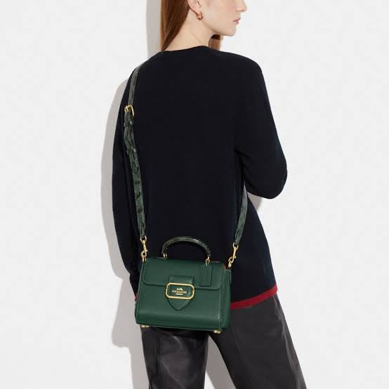 AOC Green Colour With Premium Quality Front Logo Ladies Handbag Ladies Bag 9167