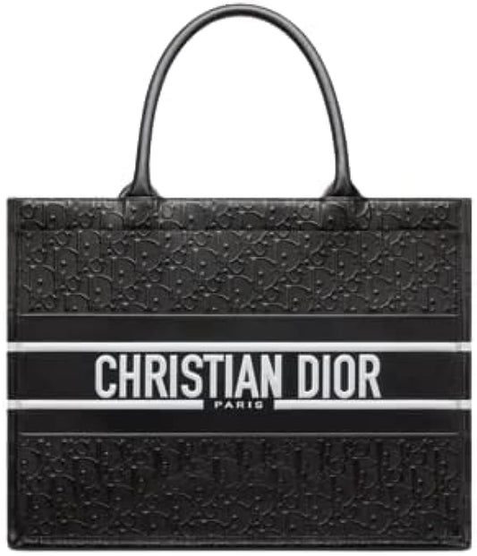 OID Black Colour With White Logo Monogram Design Ladies Tote Bag 10071
