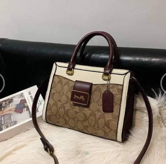 AOC Brown Colour With Monogram Design Premium Quality Side Bag 7880