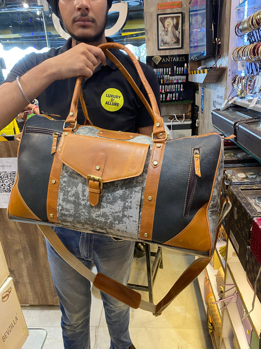 Tan Colour Leather Duffle Bag 88801