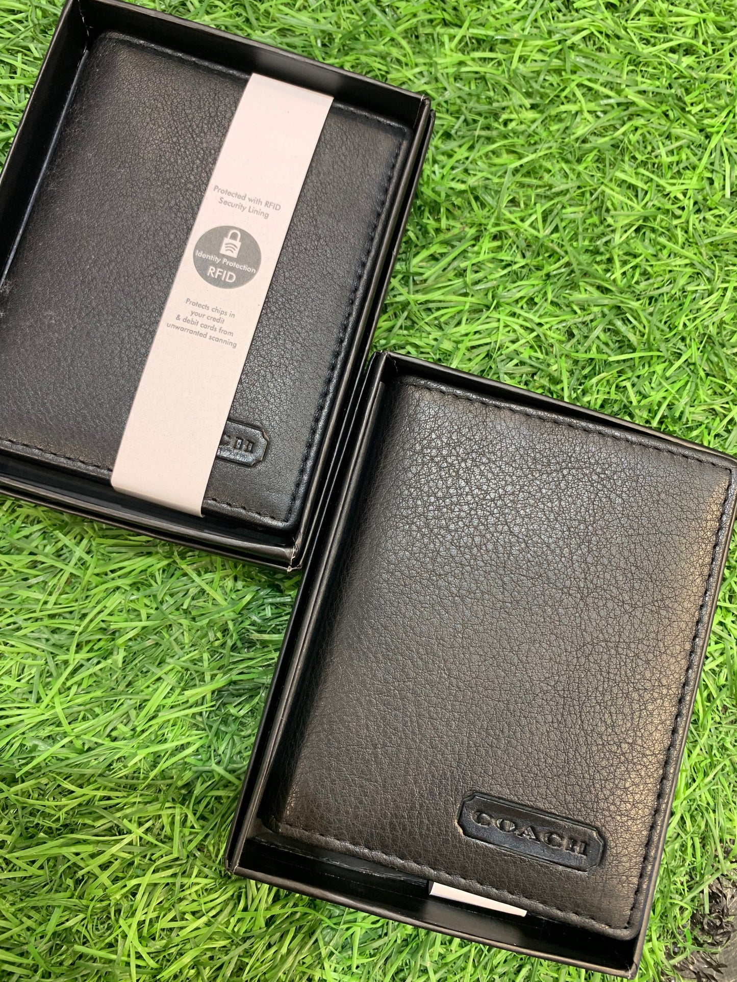AOC Black Colour Leather Men Cardholder Plus Wallet 30301