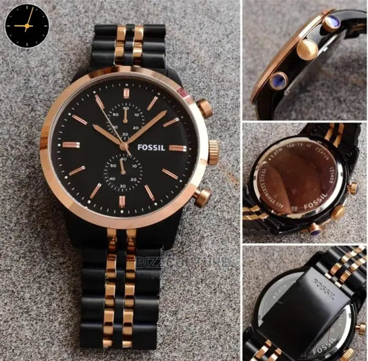 Sof Black Copper Chain Black Dial chronograph Men Watch