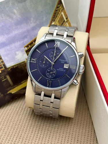 Sit Silver Chain Blue Dial Chronograph Men Watch  400437
