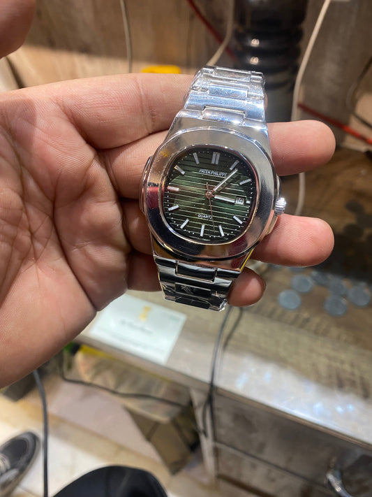 Pp Silver Chain green Dial Men Watch 901663