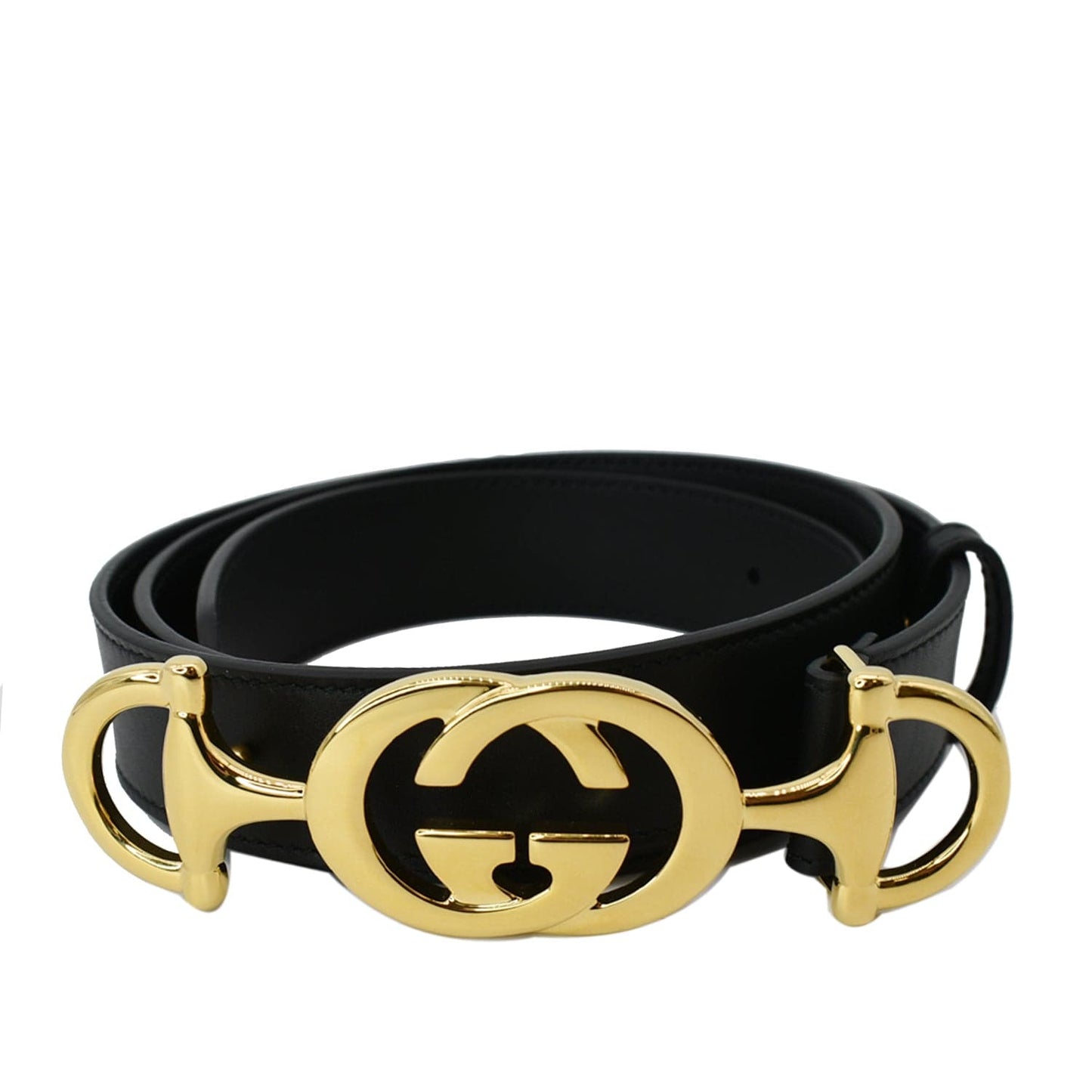 CUG Golden Buckle Black Ladies Belt 201101