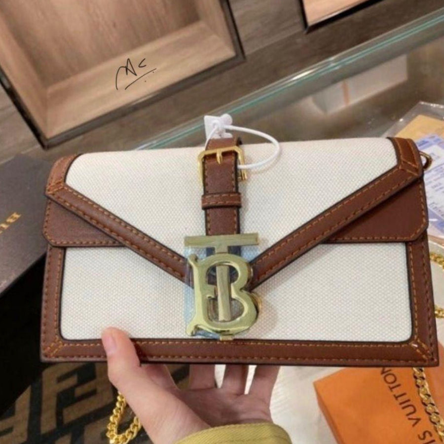 Rub White Brown Colour Ladies Sling Bag 5620