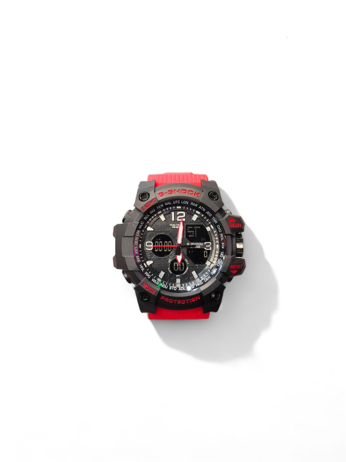 Oshg  Red Strap Black Dail Water Resistance Sports Watch 402111