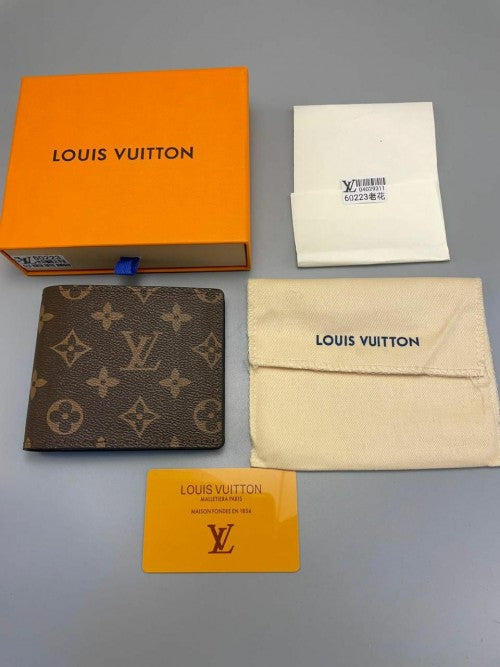 Branded Luxury Italian Leather Wallet Model Brown Monogram Haig 608951