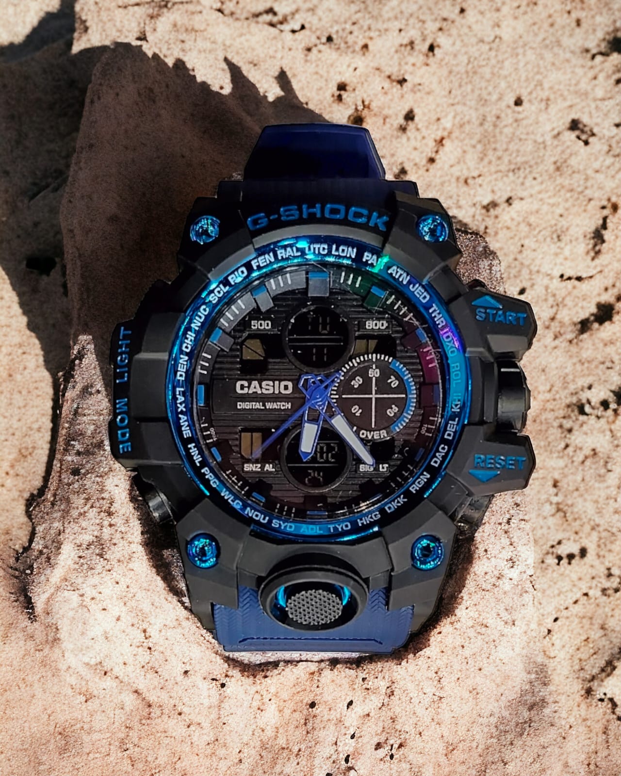 Oshg  Blue Strap Blue Dail Water Resistance Sports Watch 402122