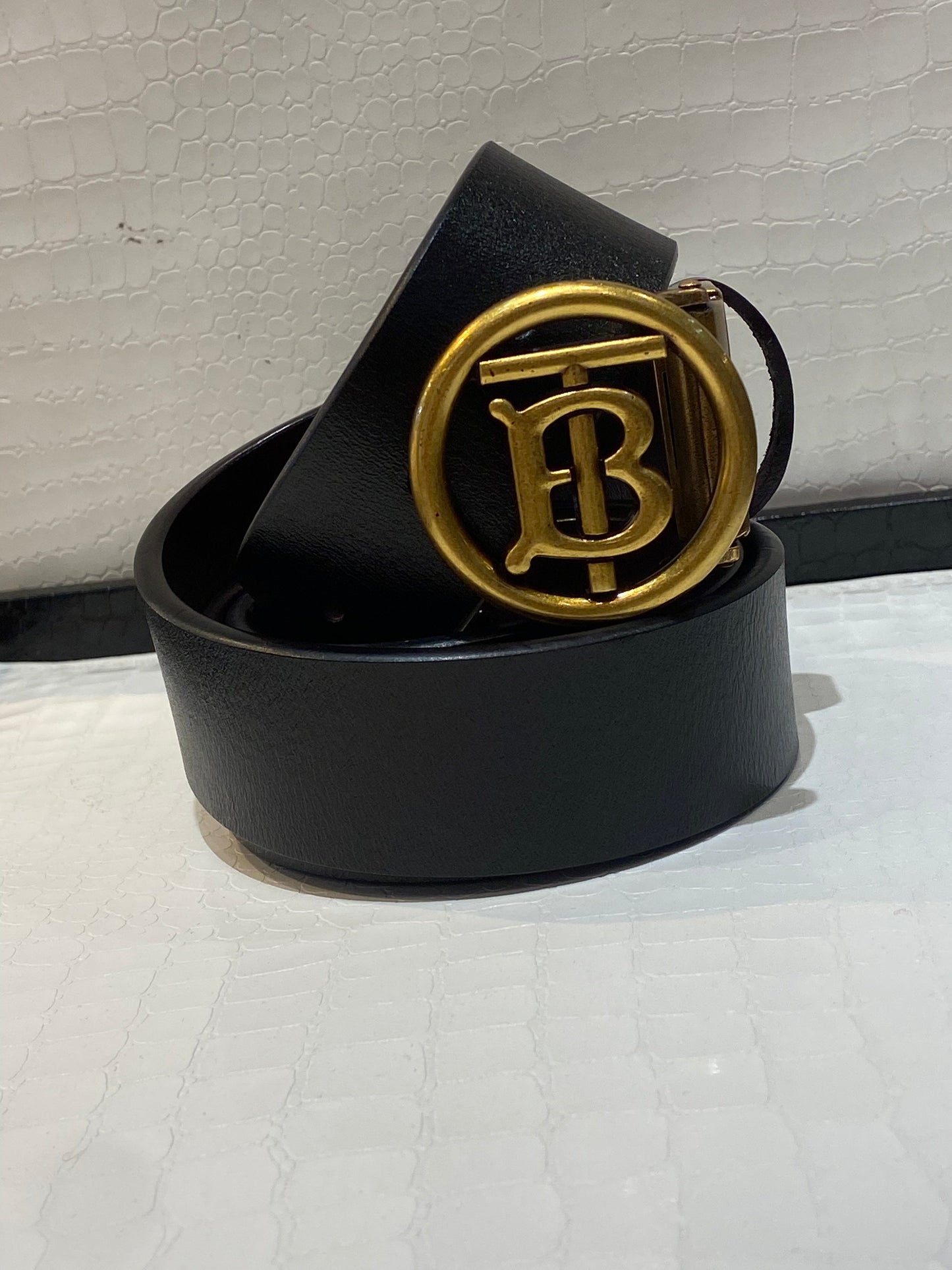 RUB BUR Gold Buckle With Black Brown Double Side Strap Men’s Imported Belt 987247