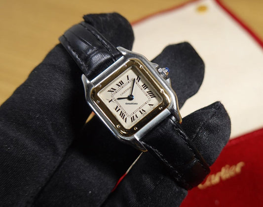 Rec Black Leather Strap White Dial Ladies Watch 987817