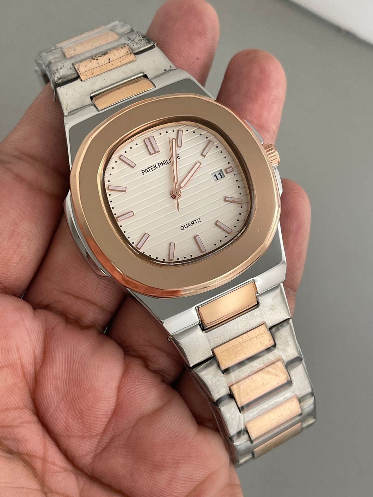 Pp Silver Copper Chain White Dial Men Watch 901622