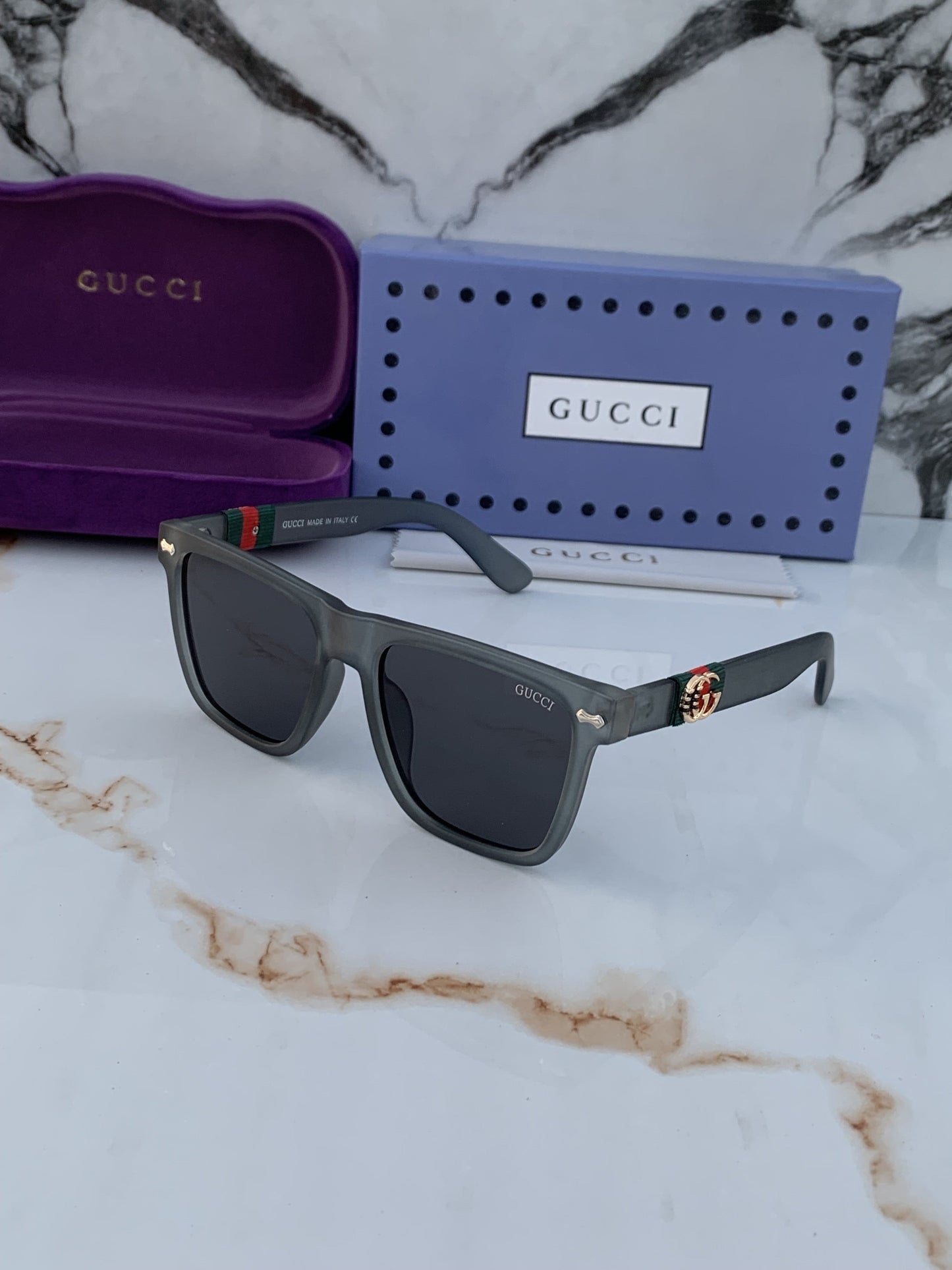 CUG Grey Trancy Frame Black Shade Sunglass GG1390 49 20-144