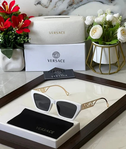 REV Golden Stick White Frame Black Shade Premium Quality Sunglasses LH062 50 20-145