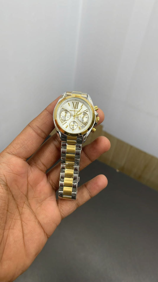 CIM Gold Silver Chain Gold Ring Silver Dial Ladies Watch 901662