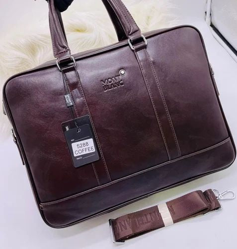 NOM MON Coffee Brown Colour With Multiple Zipper Laptop Bag 10891
