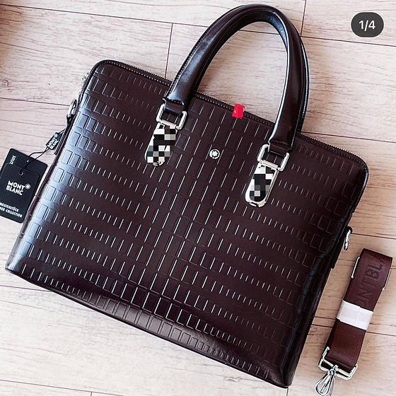 NOM MON Black Colour With Multiple Zipper Laptop Bag 81741