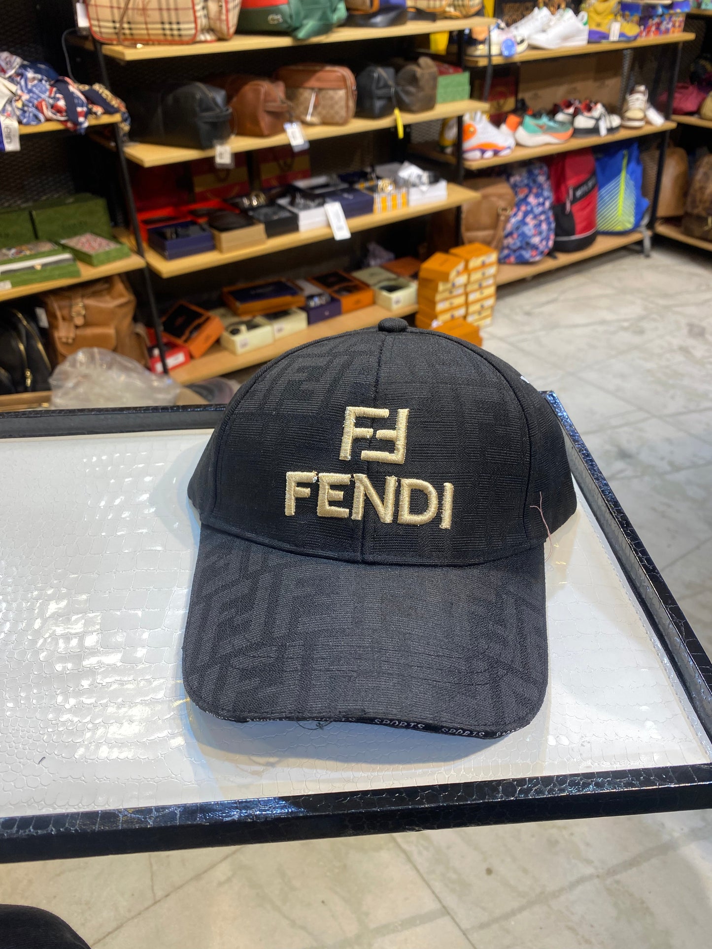Nef Fen Black Colour Cream Embroidery Imported Cap 987351
