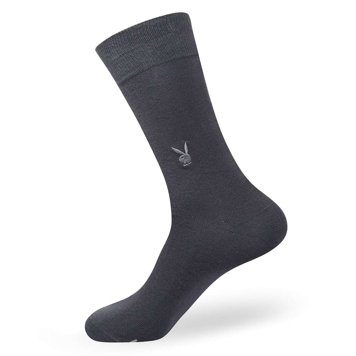 BALENZIA MEN'S PLAYBOY SOLID CREW SOCKS WITH MOTIF | 3-PACK | FREE SIZE
